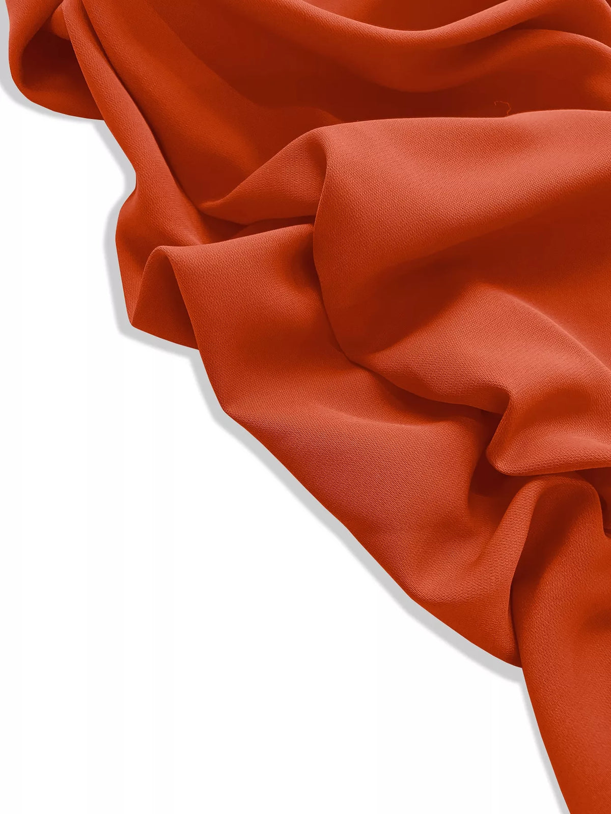 Smocked Ruched Sleeve Maxi Dress in Orange-Red