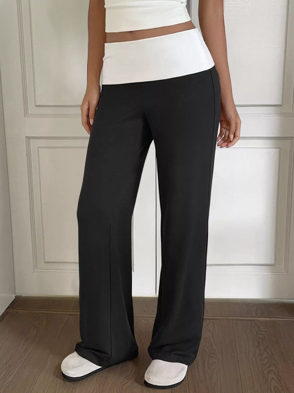 Solid Wide-Leg Pants
