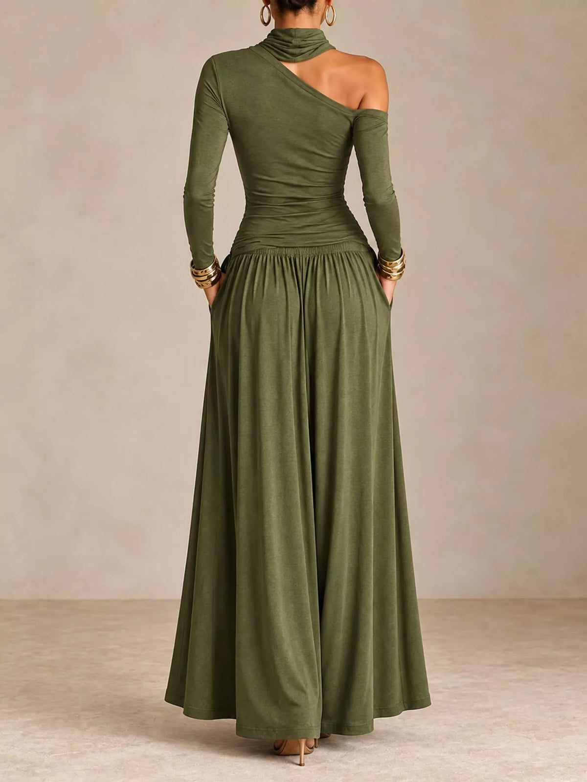 Asymmetric Cutout Maxi Dress
