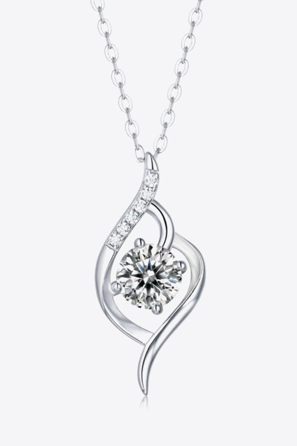 Platinum-Plated 1 Carat Moissanite Pendant Necklace