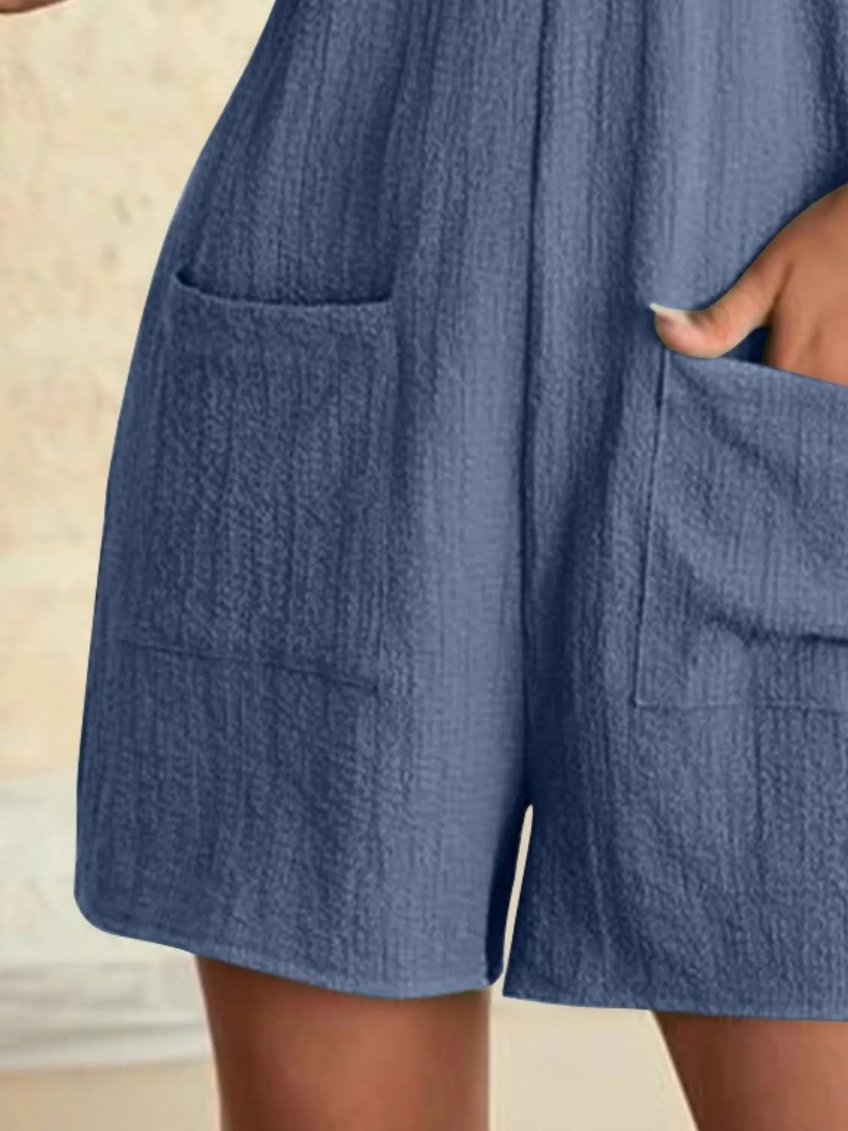Knot-Strap Romper with Pockets