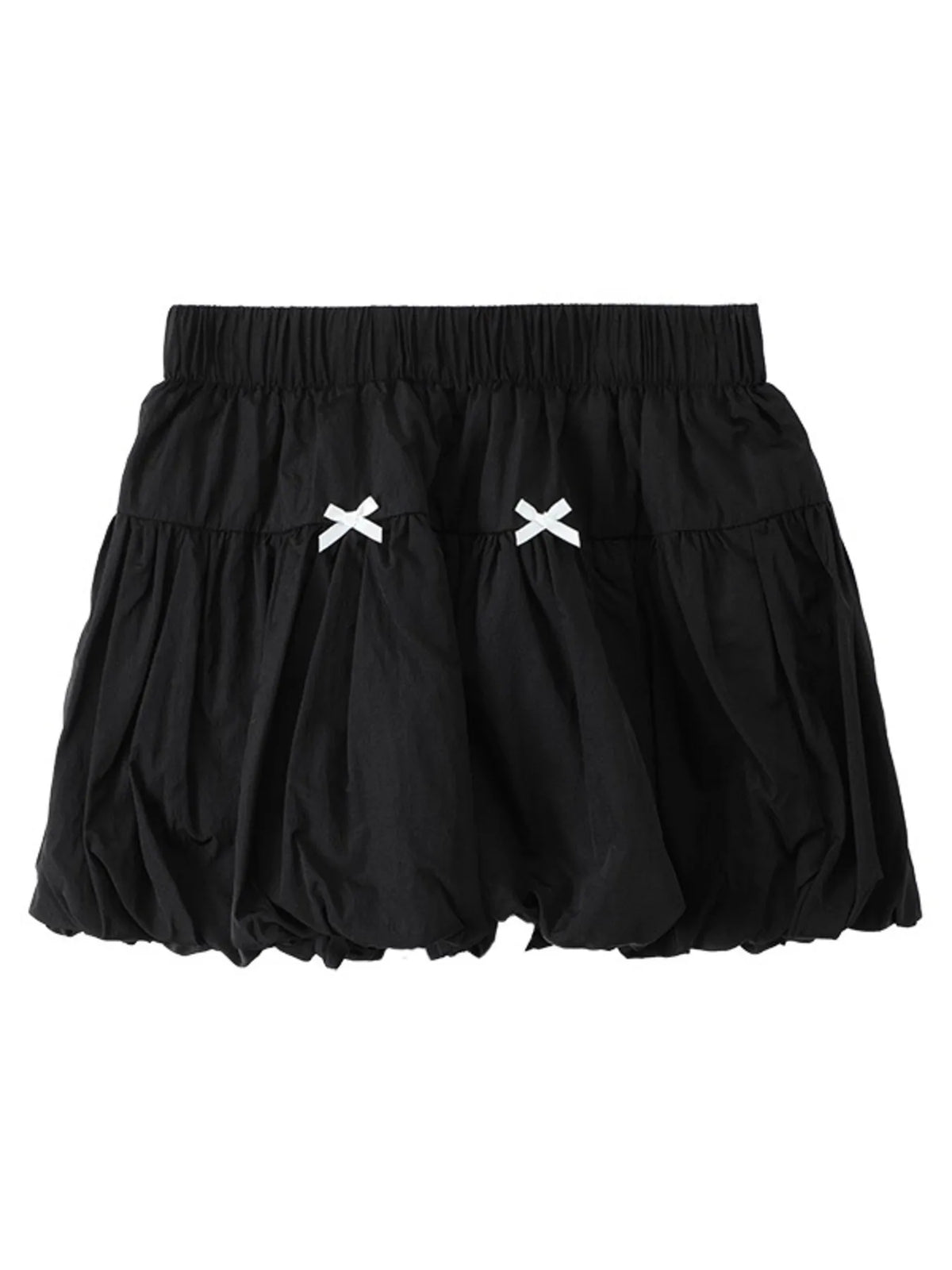 Bubble Hem Mini Skirt in Gray
