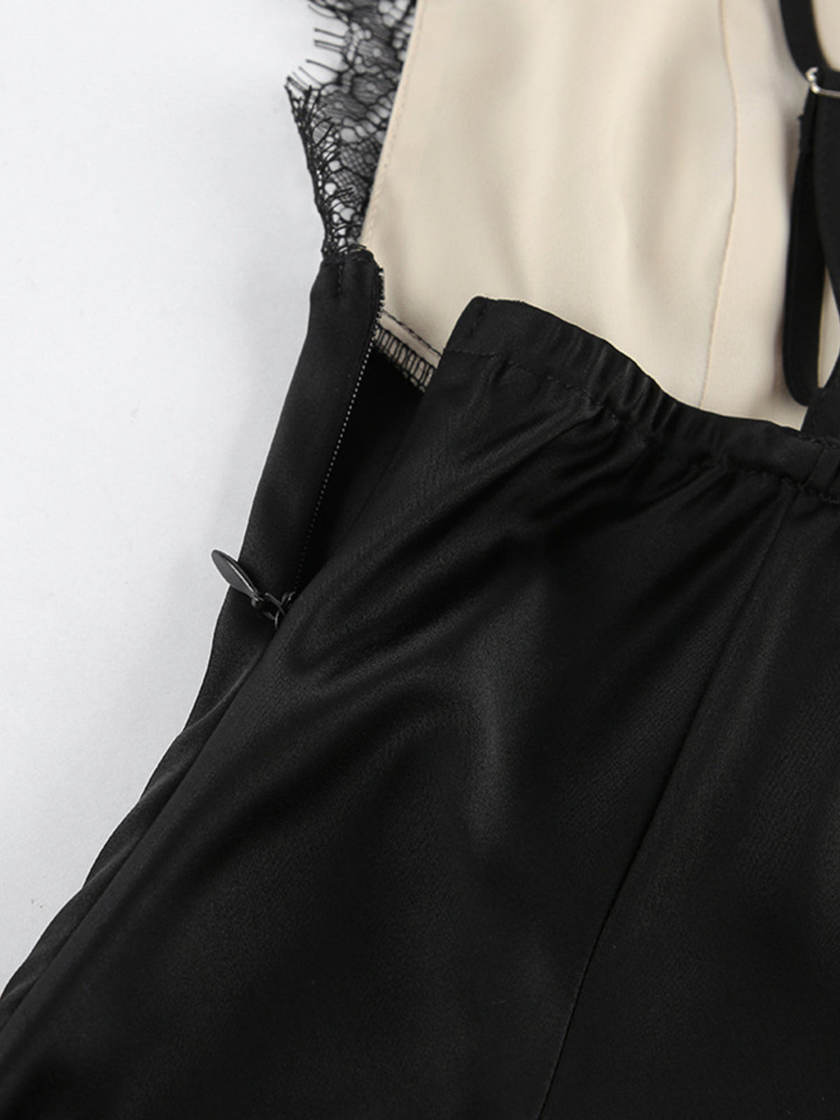 Lace-Trimmed Adjustable-Strap Midi Dress