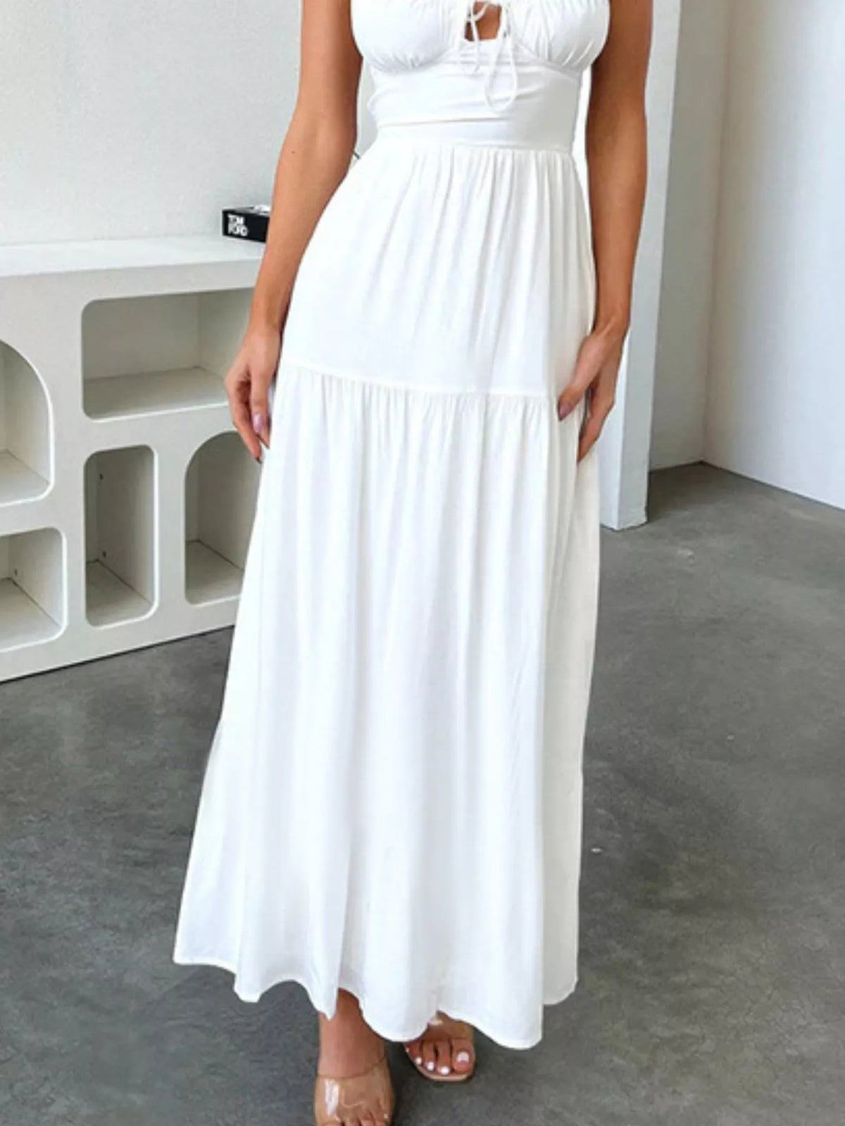 Lace-Up Crisscross Back Maxi Dress