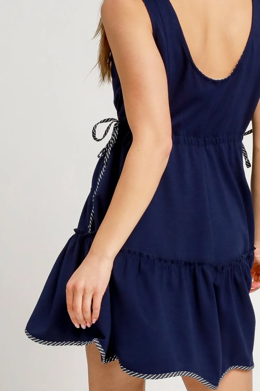 Umgee Ruffle-Hem Tank Dress in Dark Navy