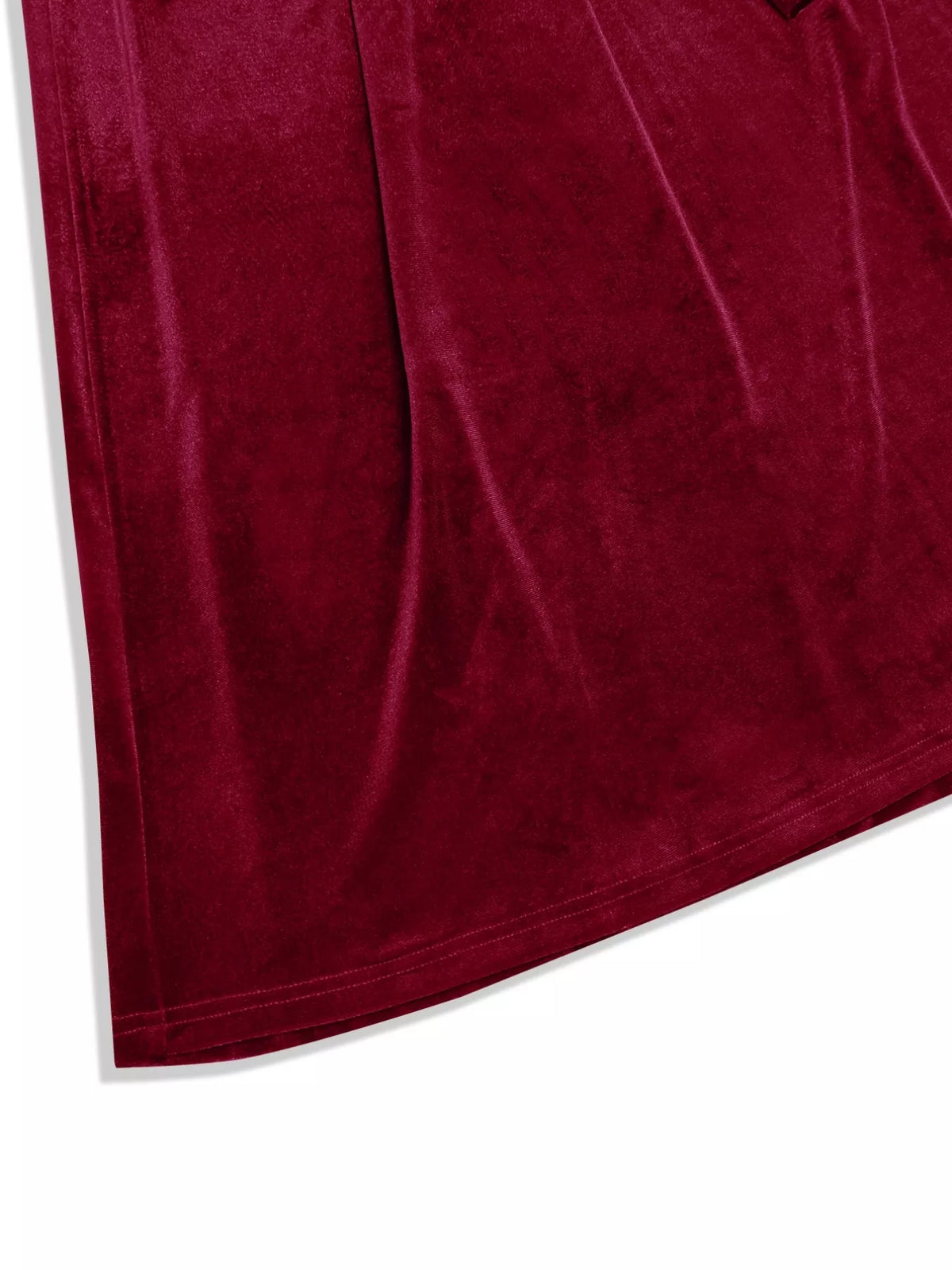 Velvet Wrap Surplice Maxi Dress in Burgundy