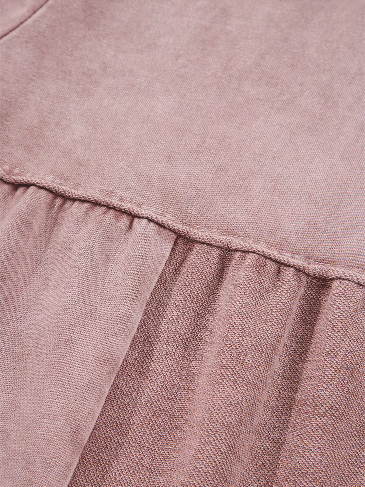 Mineral Wash Tiered Wide Leg Pants in Dusty Pink