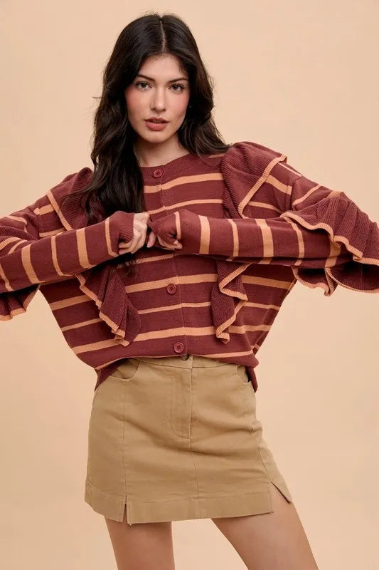 Annie Wear Cotton Slit Mini Skirt in Khaki