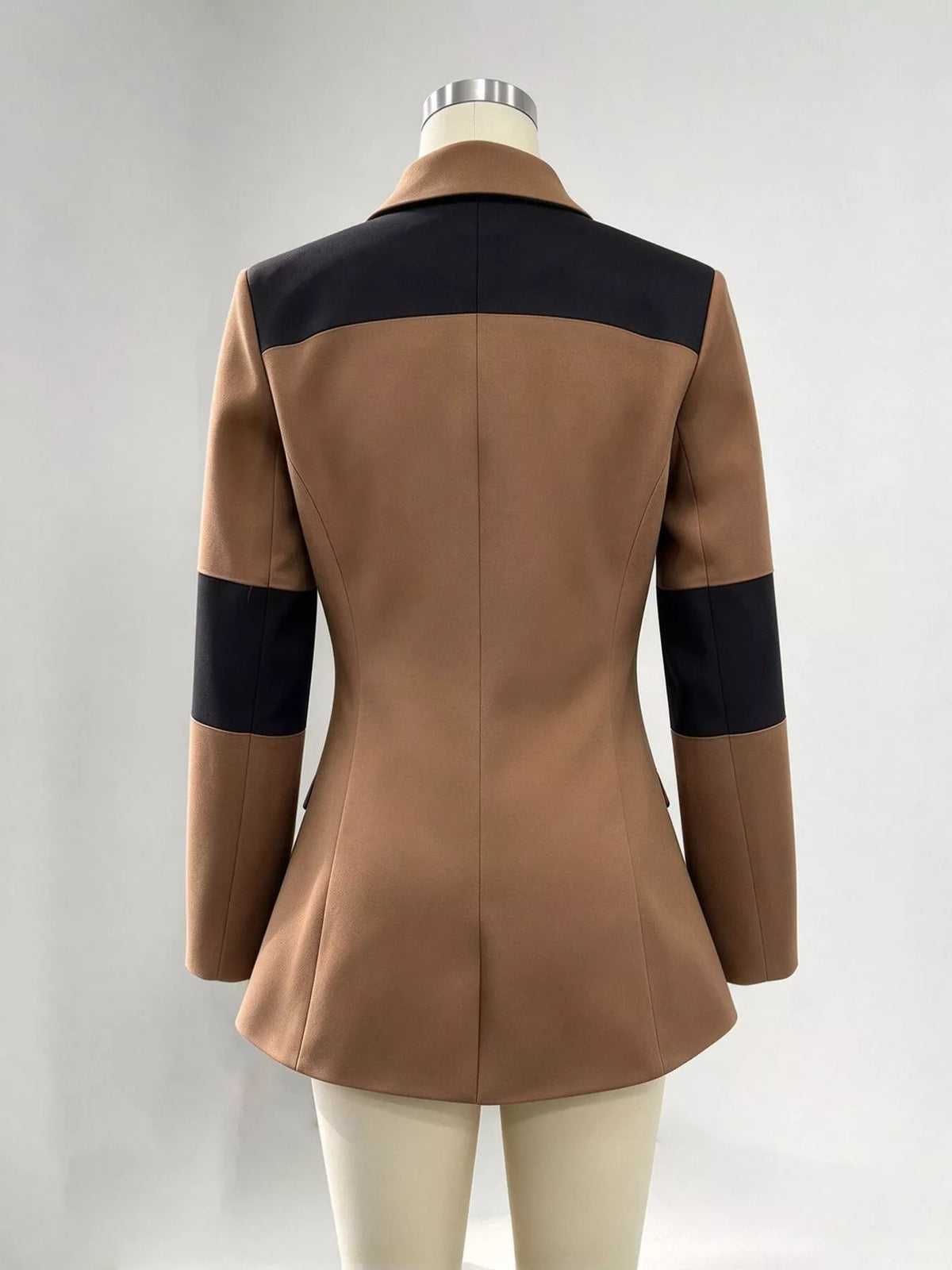 One Button Blazer in Brown