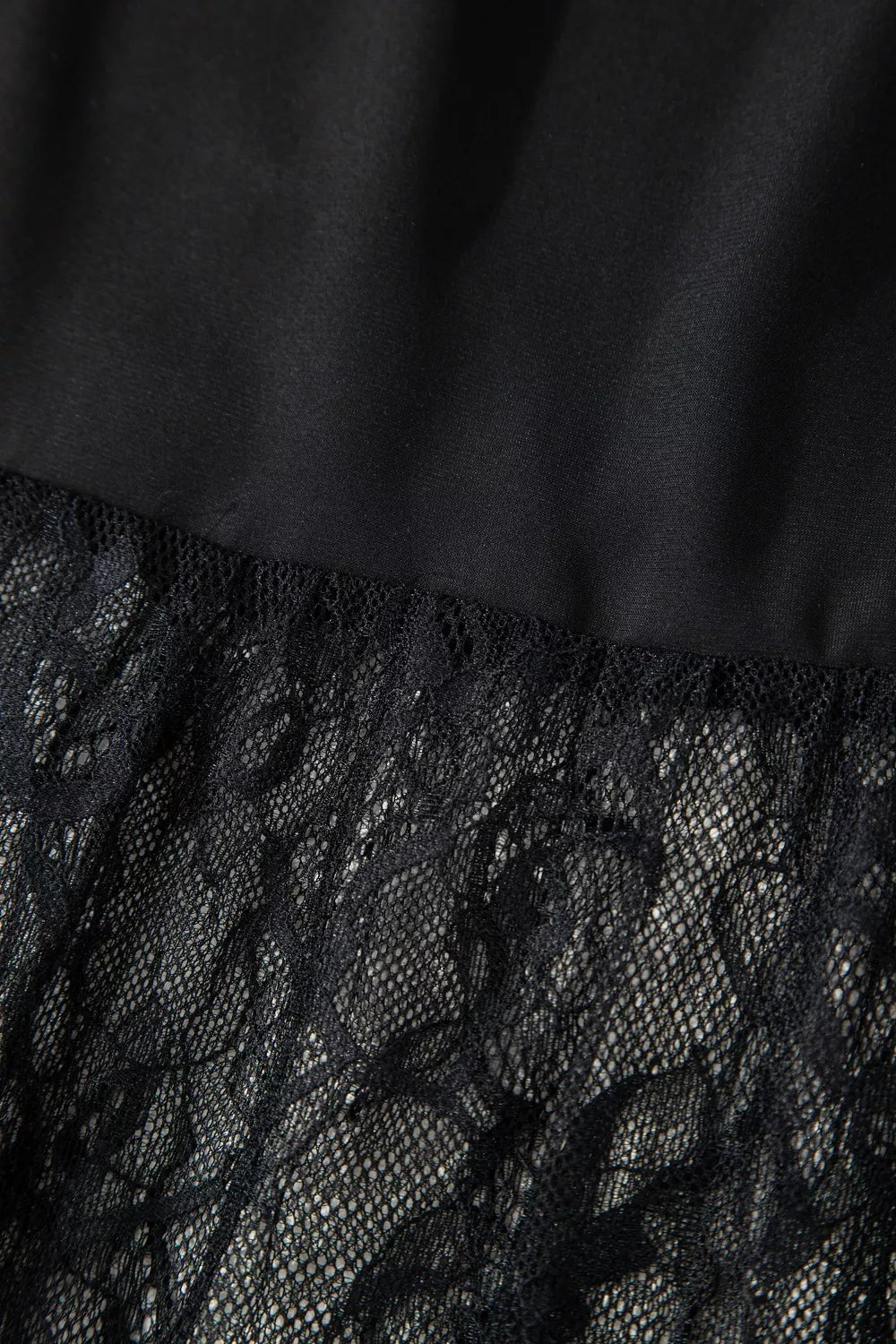 Sheer Floral Lace Patchwork Maxi Dress in Black