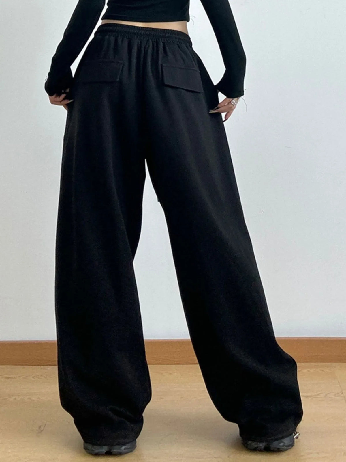 Wide Leg Pants with Drawstring Tie