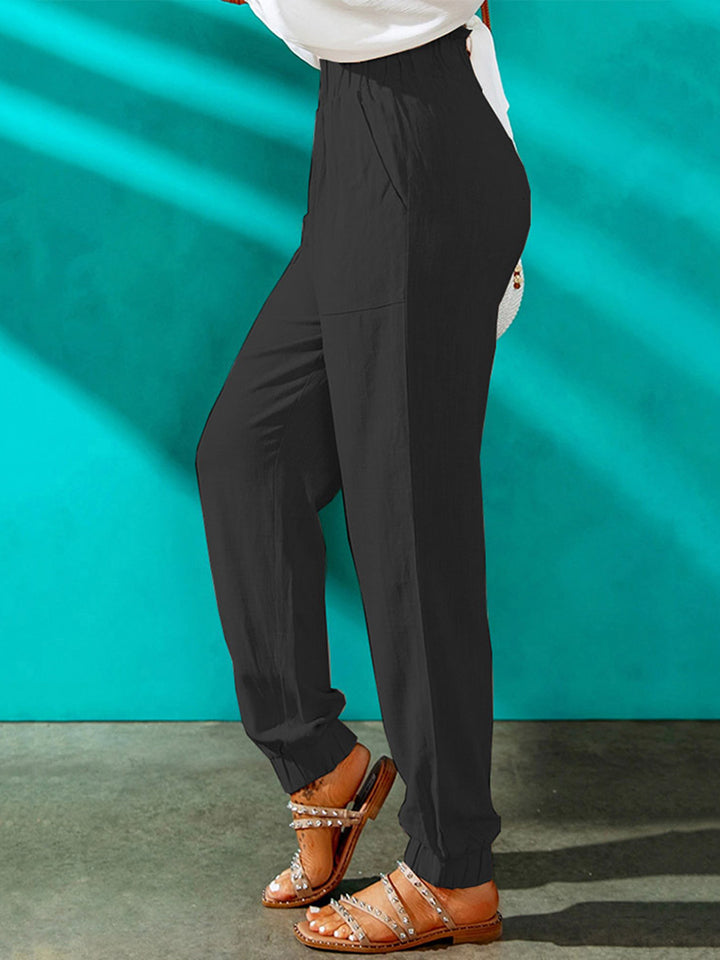 High Waist Joggers in Black