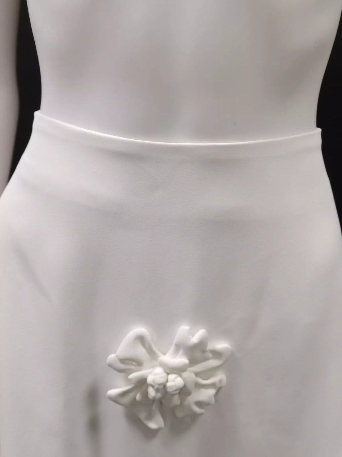 Floral Embellished Midi Skirt in White