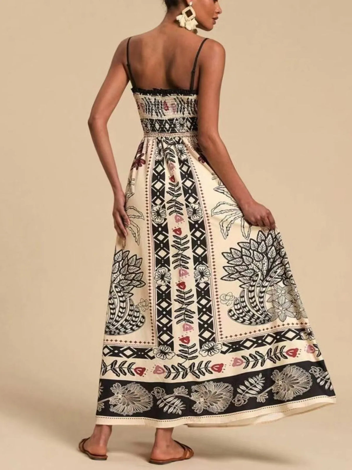 Smocked Spaghetti Strap Maxi Summer Dress by Rosaline