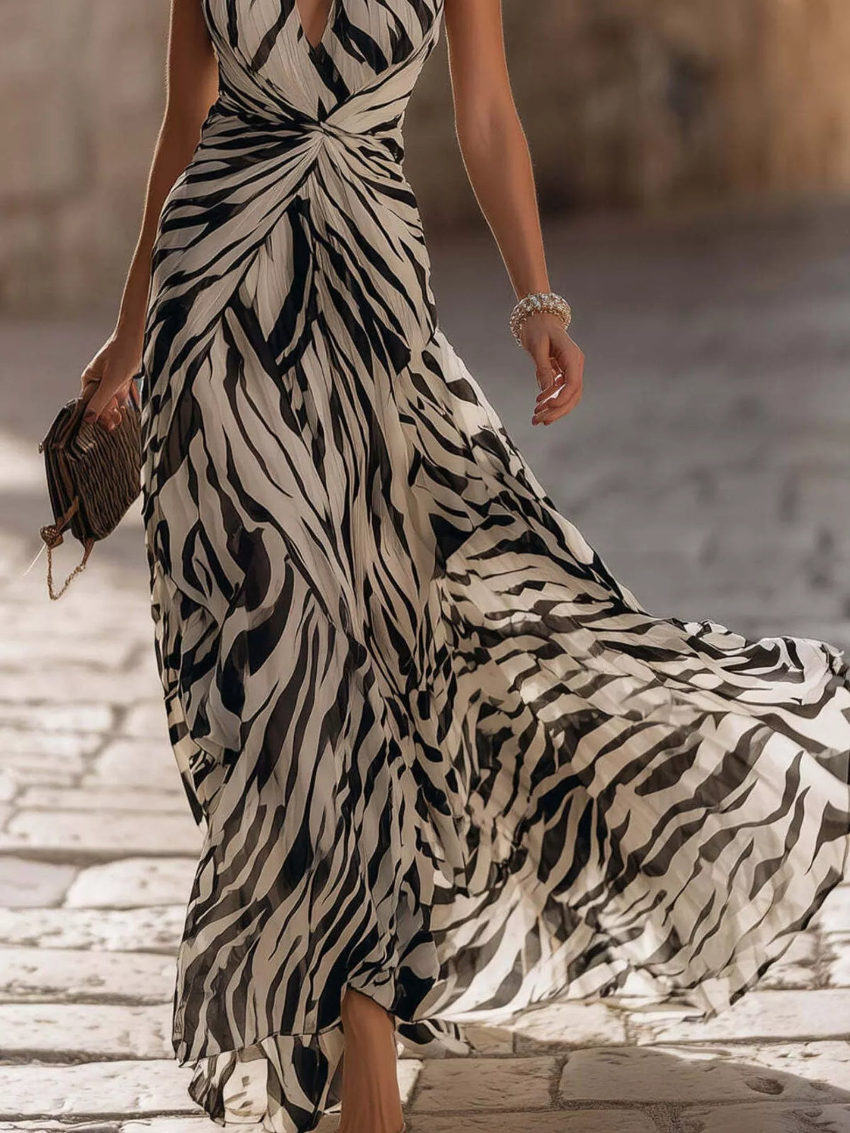 Twisted Halter Neck Maxi Dress