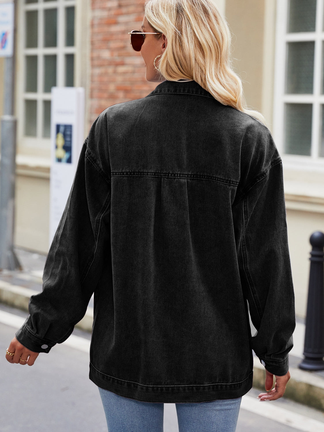 Classic Button-Up Denim Jacket by Manny