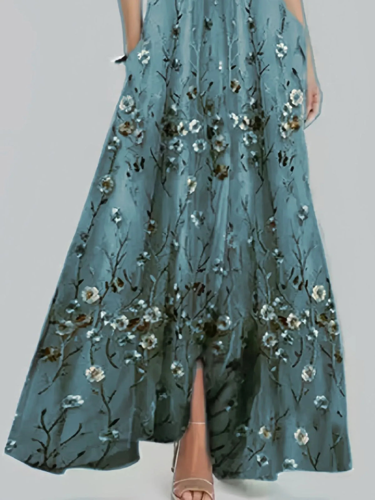 Floral Print Wrap Maxi Dress