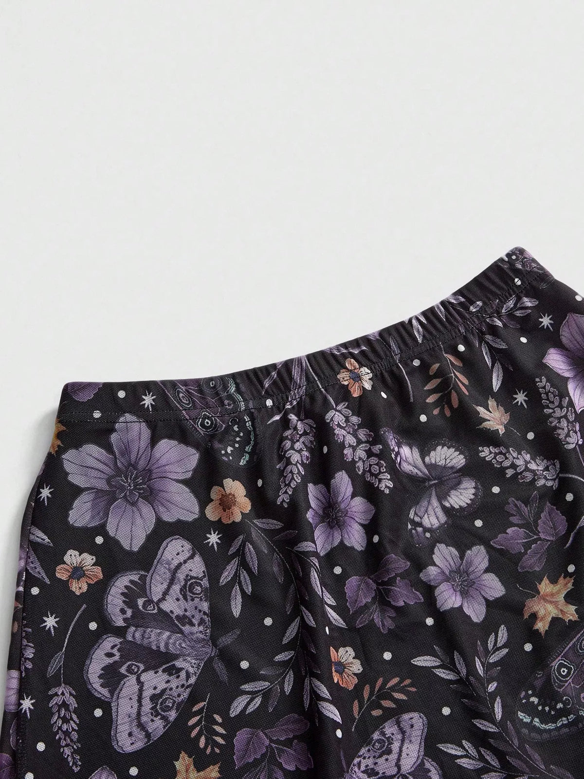 Flowy Floral Midi Skirt in Black