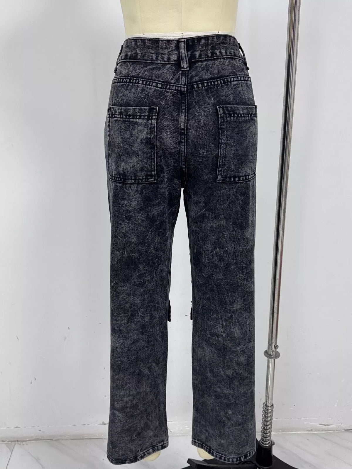 Zip-Front High-Waisted Wide-Leg Cargo Jeans by Dreamy Drapes