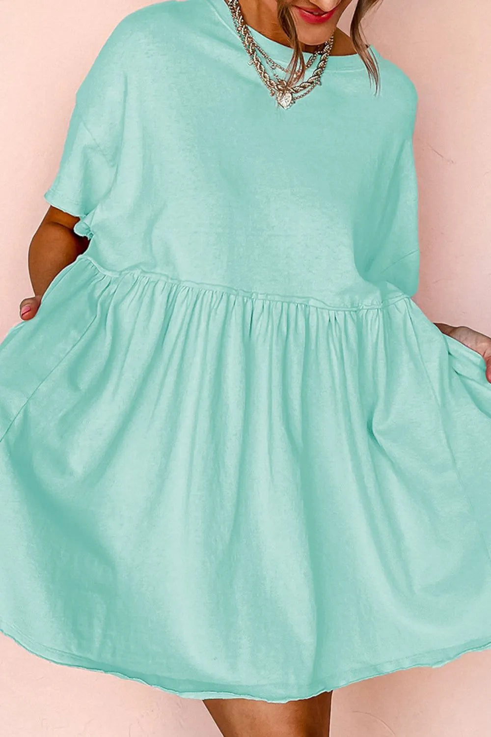 Round Neck Half Sleeve Tee Dress