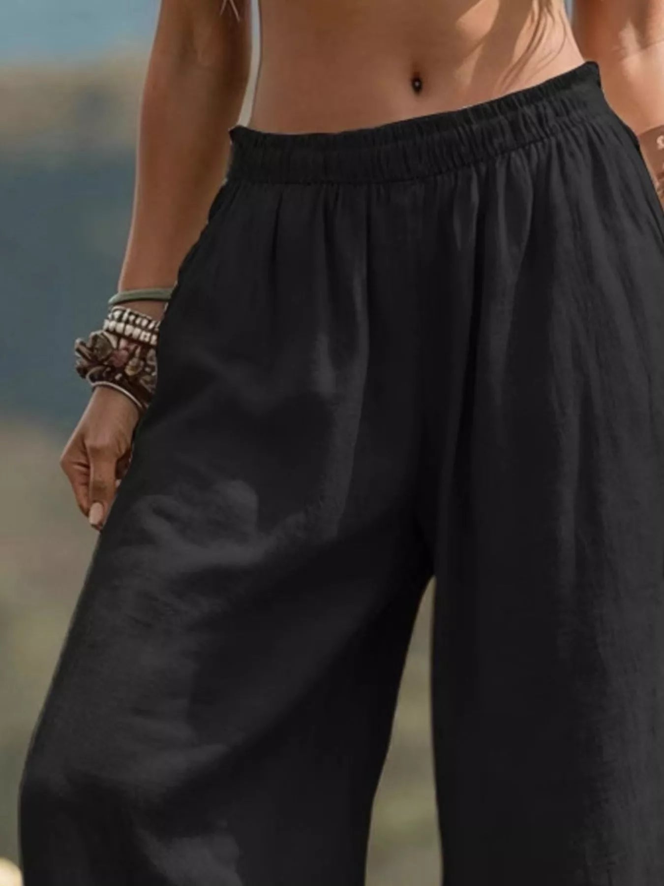 Bohemian Plus Size Wide Leg Pants
