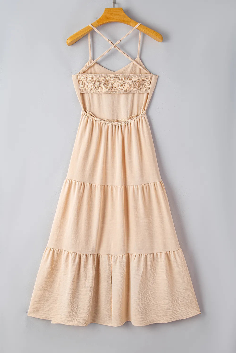 Crisscross Spaghetti Strap Tiered Dress