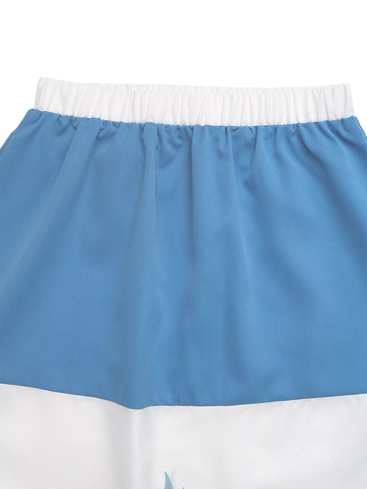 Floral Print Color-Block Skirt in Blue