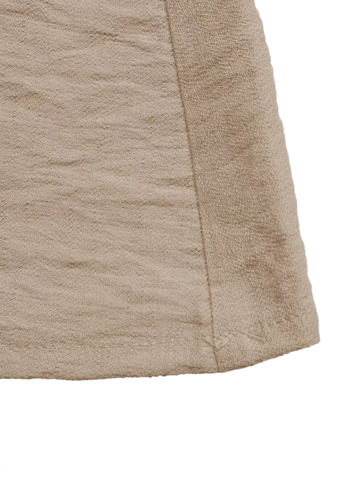 Round Neck Sleeveless Texture Maxi Dress in Khaki