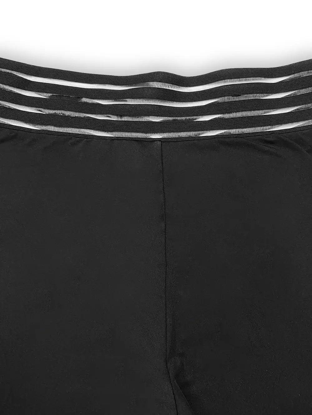 Black V-Waistband Bootcut Pants
