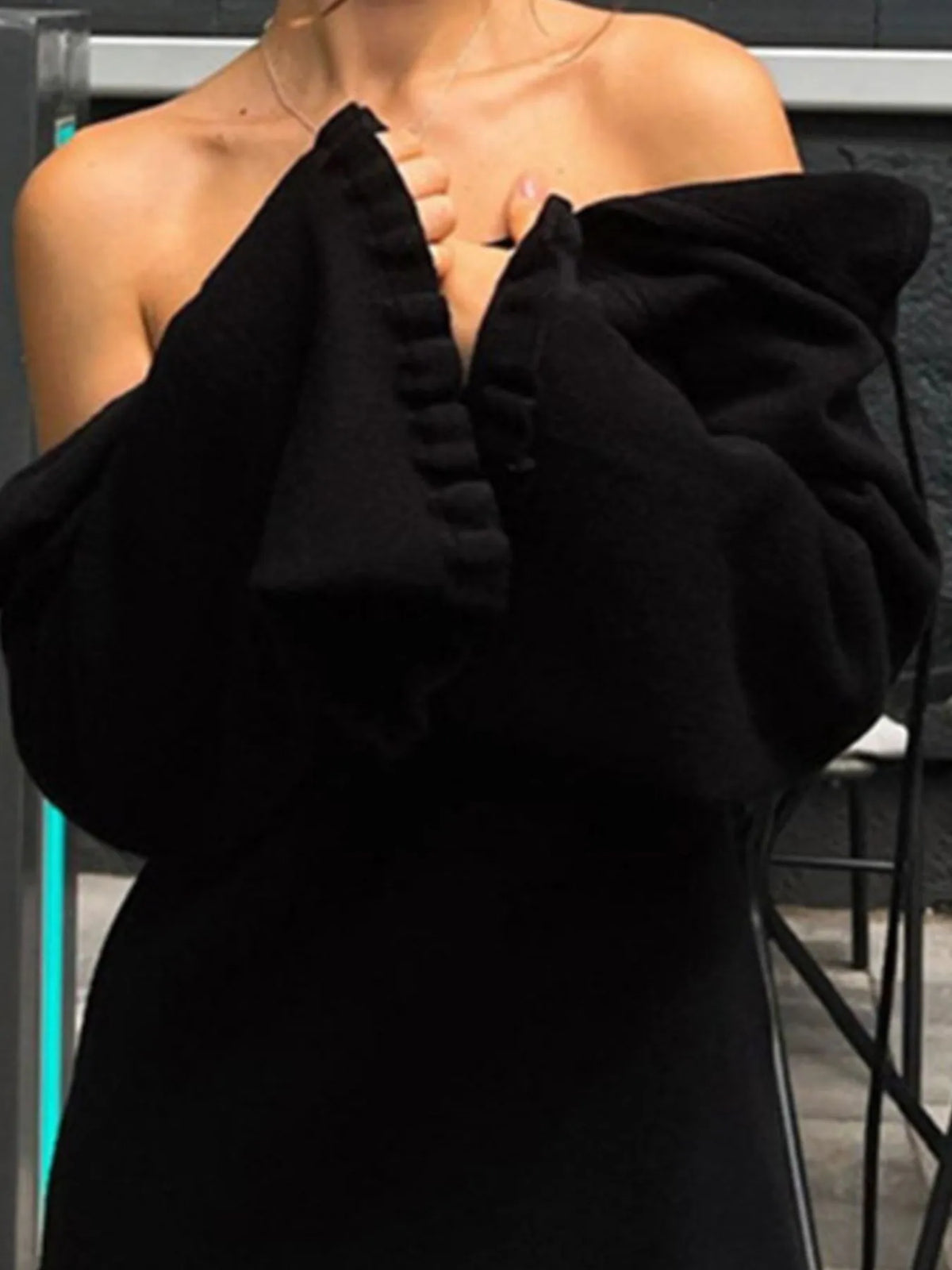Long Sleeve Backless Sweater Dress