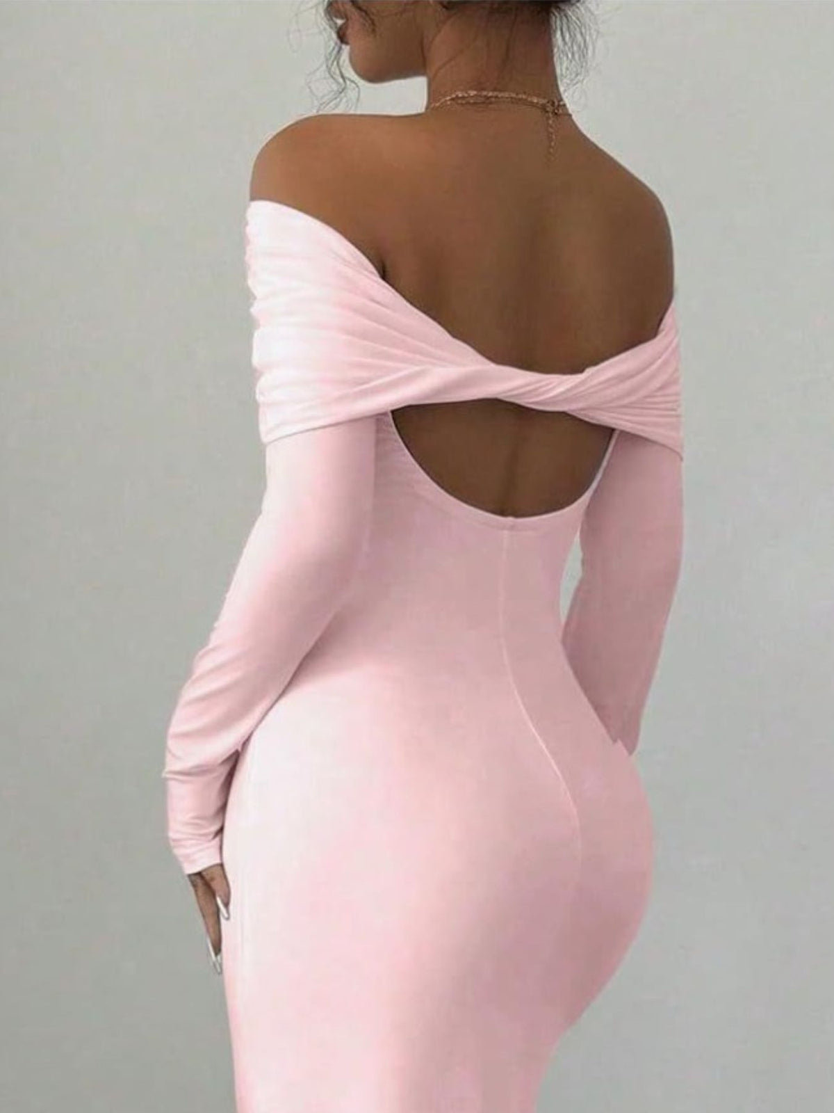 Off-Shoulder Cutout Bodycon Maxi Dress