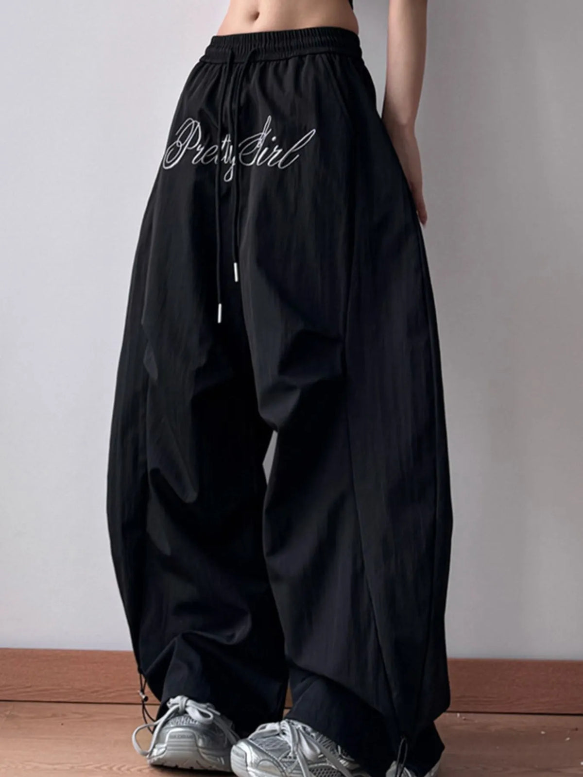 Oversized Wide Leg Pants with Drawstring