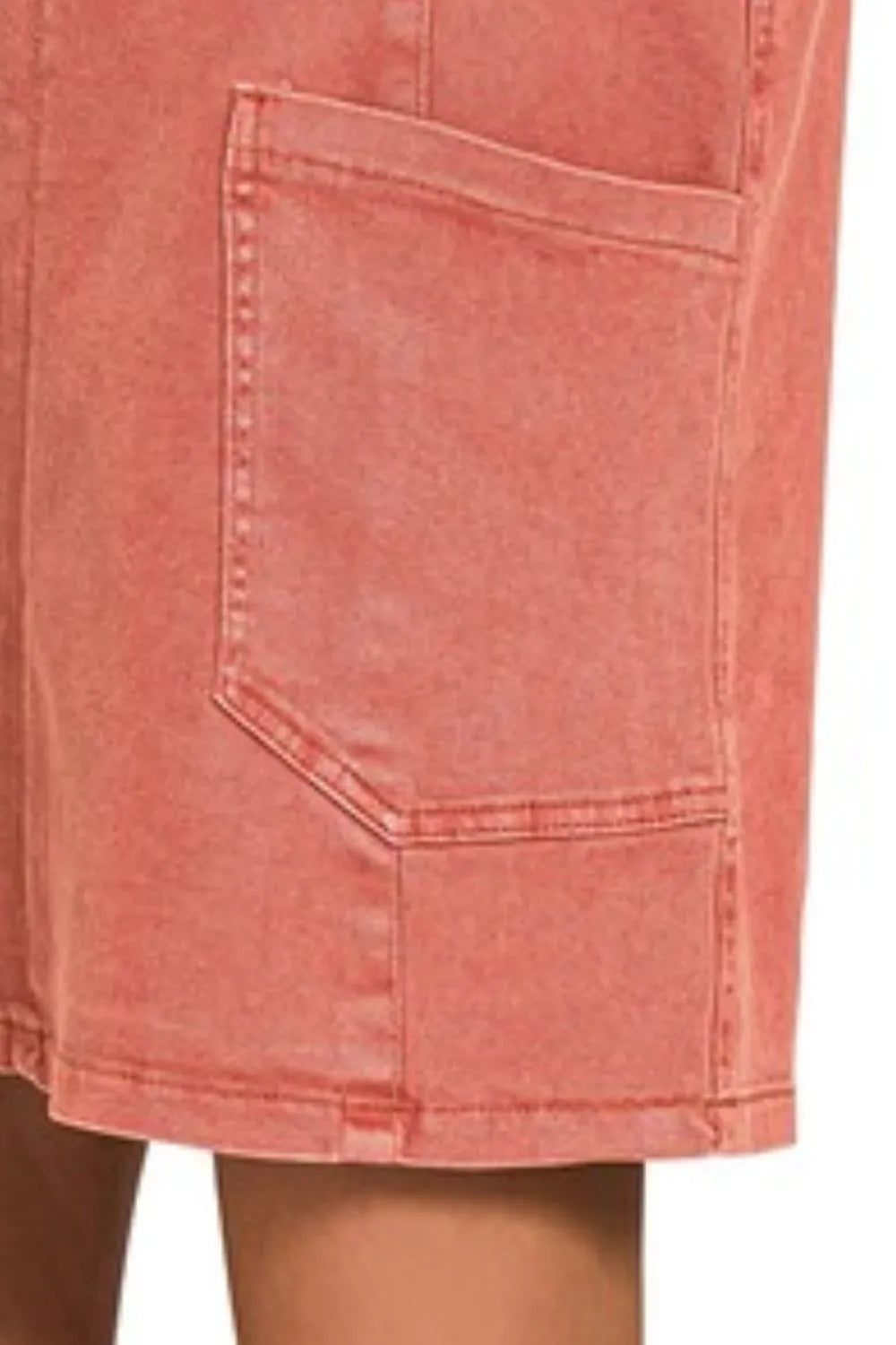 Zenana Washed Adjustable Strap Denim Overall Dress in Cabernet