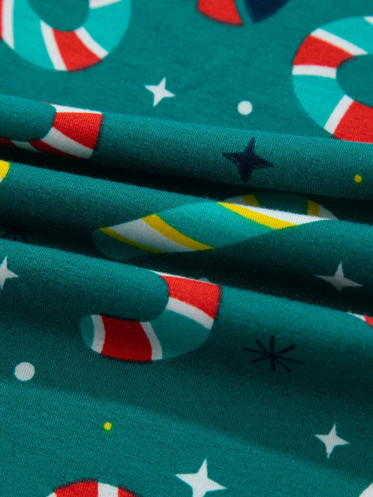 Candy Cane Print Two-Piece Lounge Set in Dark Green