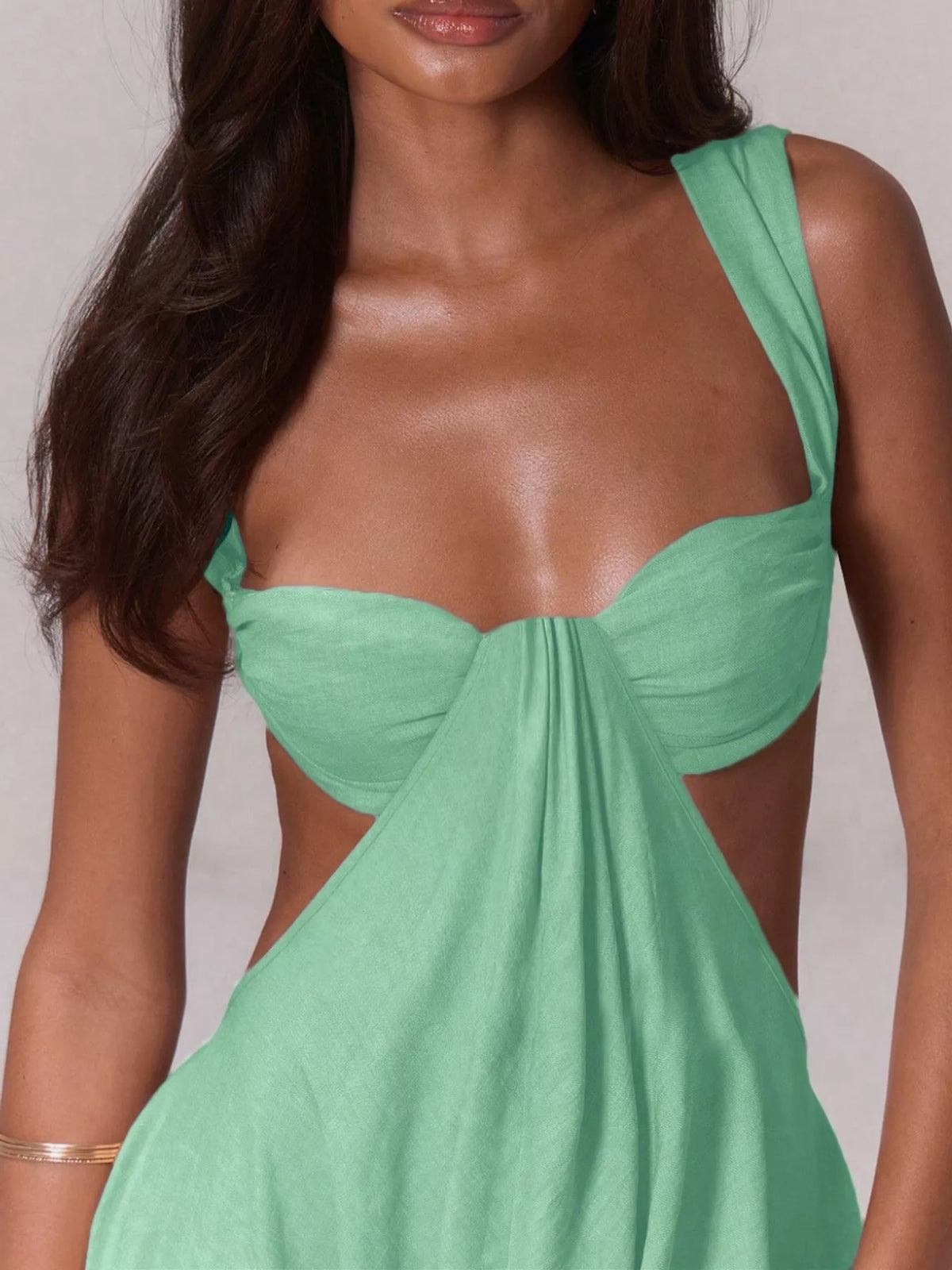 Backless Wide-Leg Jumpsuit with Cutout Detail