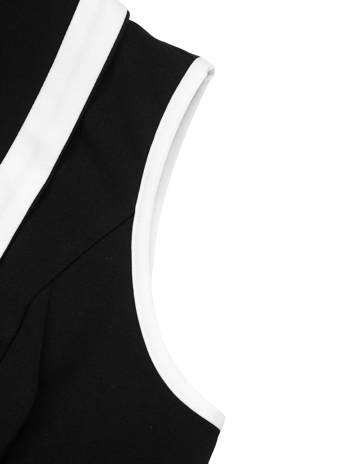 Sleeveless Button-Front Dress in Black