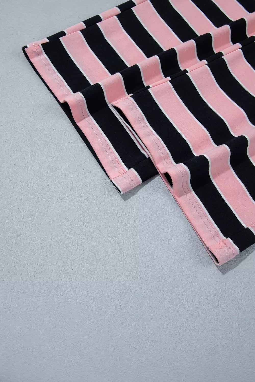 Loose Tee and Pants Set in Pink Stripe