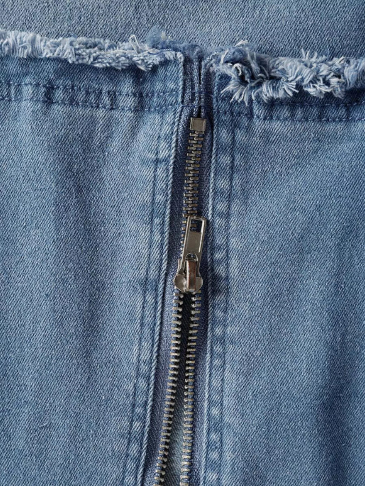 Hooded Denim Maxi Dress in Blue