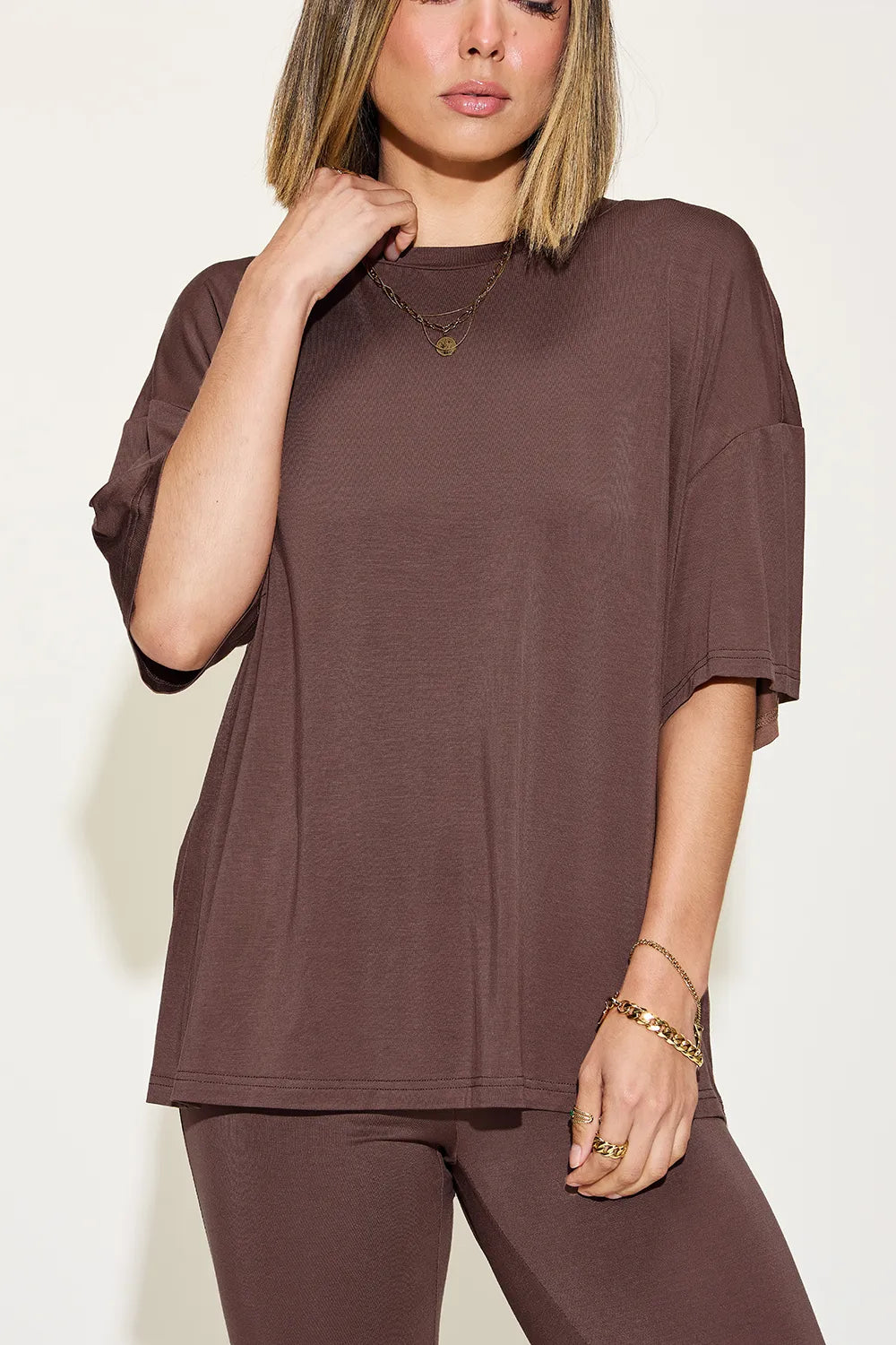 Basic Bae Bamboo T-Shirt and Flare Pants Set