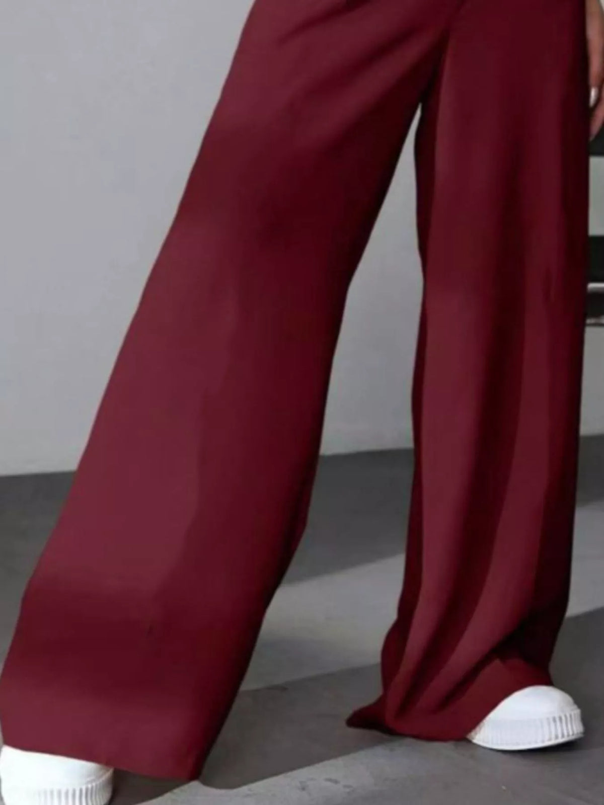 Pleated Wide Leg Pants in Apricot