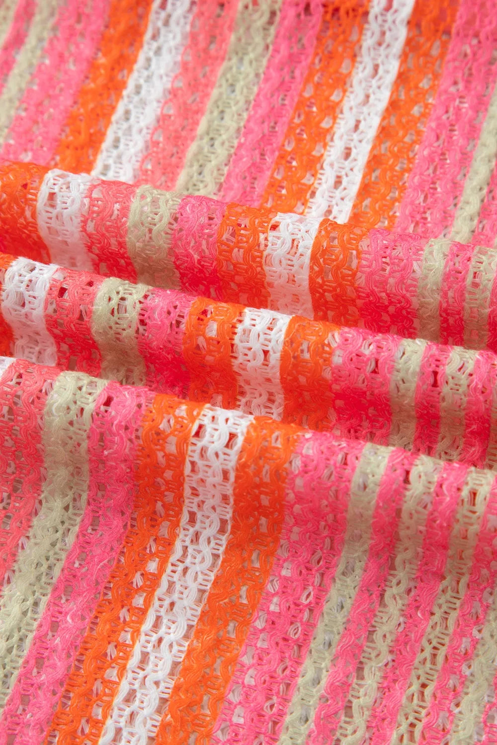 Striped Ribbon-Tie Maxi Dress in Burnt Coral