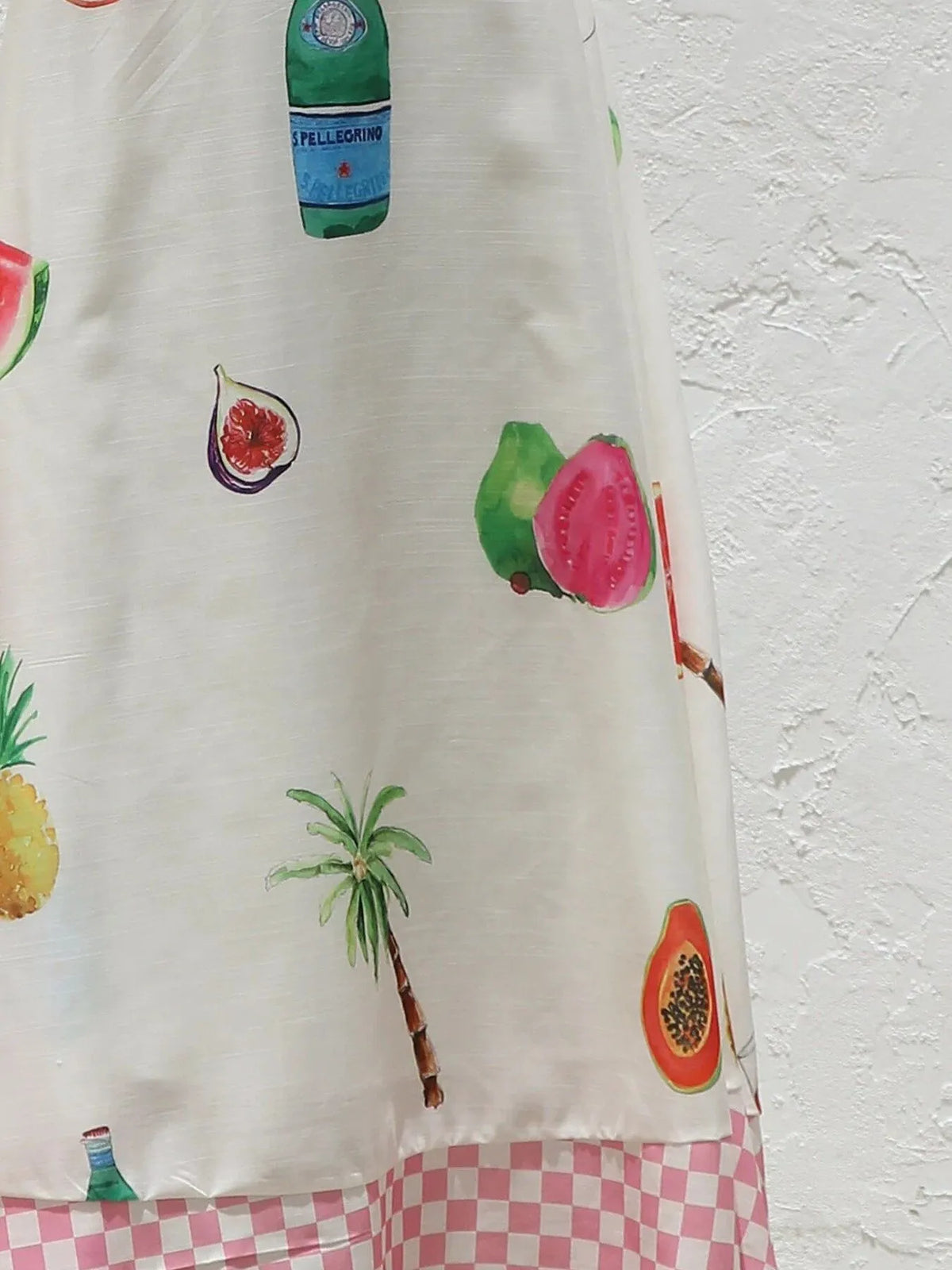 Printed Square Neck Maxi Cami Dress in White