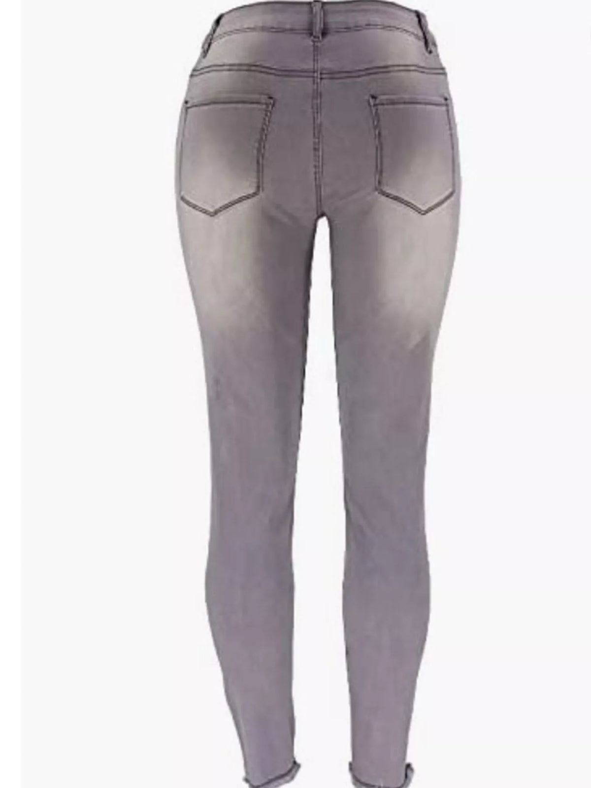 Distressed Skinny Jeans with Whisker Fading by Dreamy Drapes