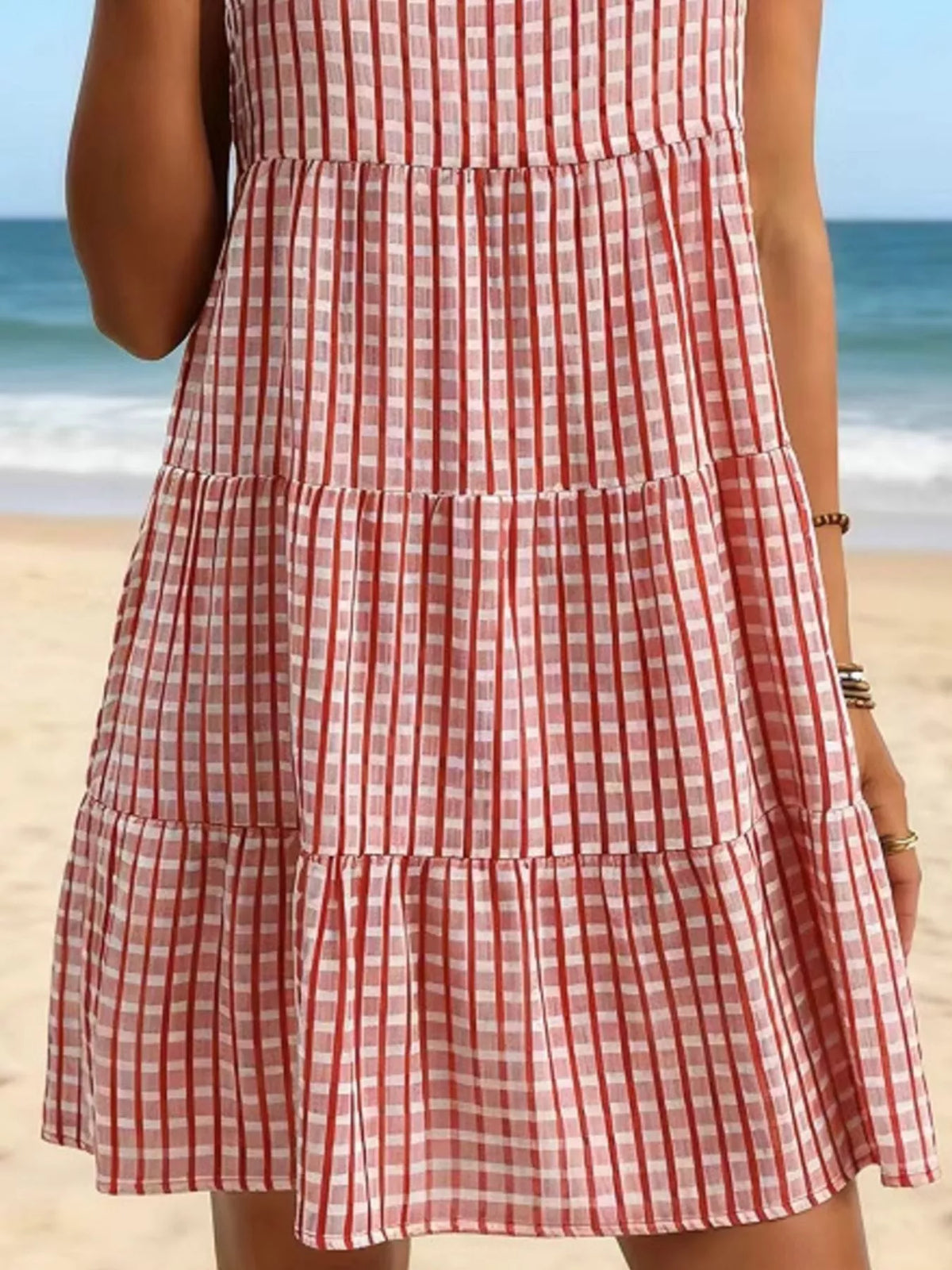 Textured Tiered Mini Dress