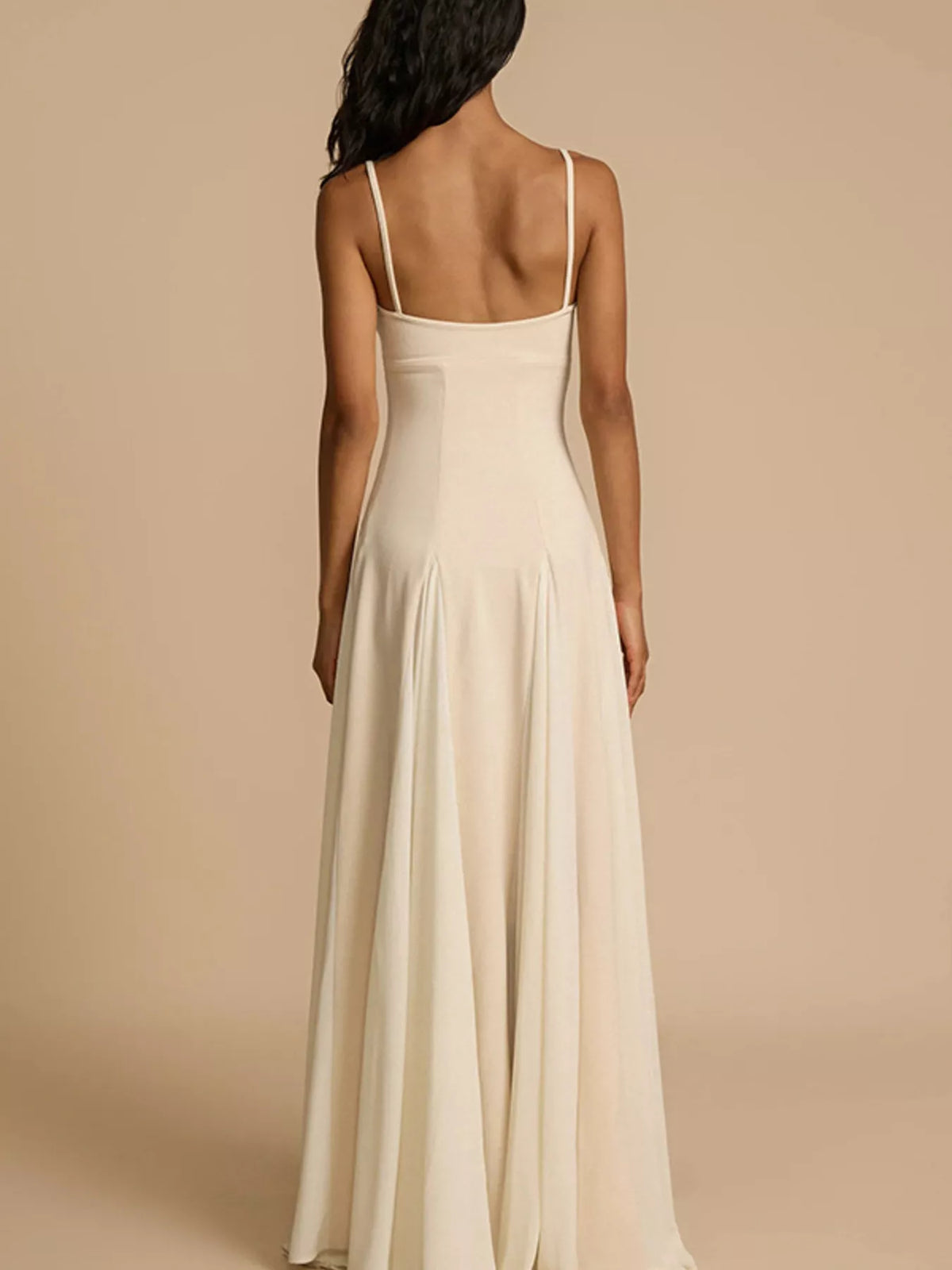 Sweetheart Neck Spaghetti Strap Flowy Maxi Dress in White