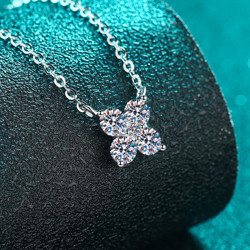 Silver 1.26 Carat Moissanite Geometric Shape Pendant Necklace - Ilussa