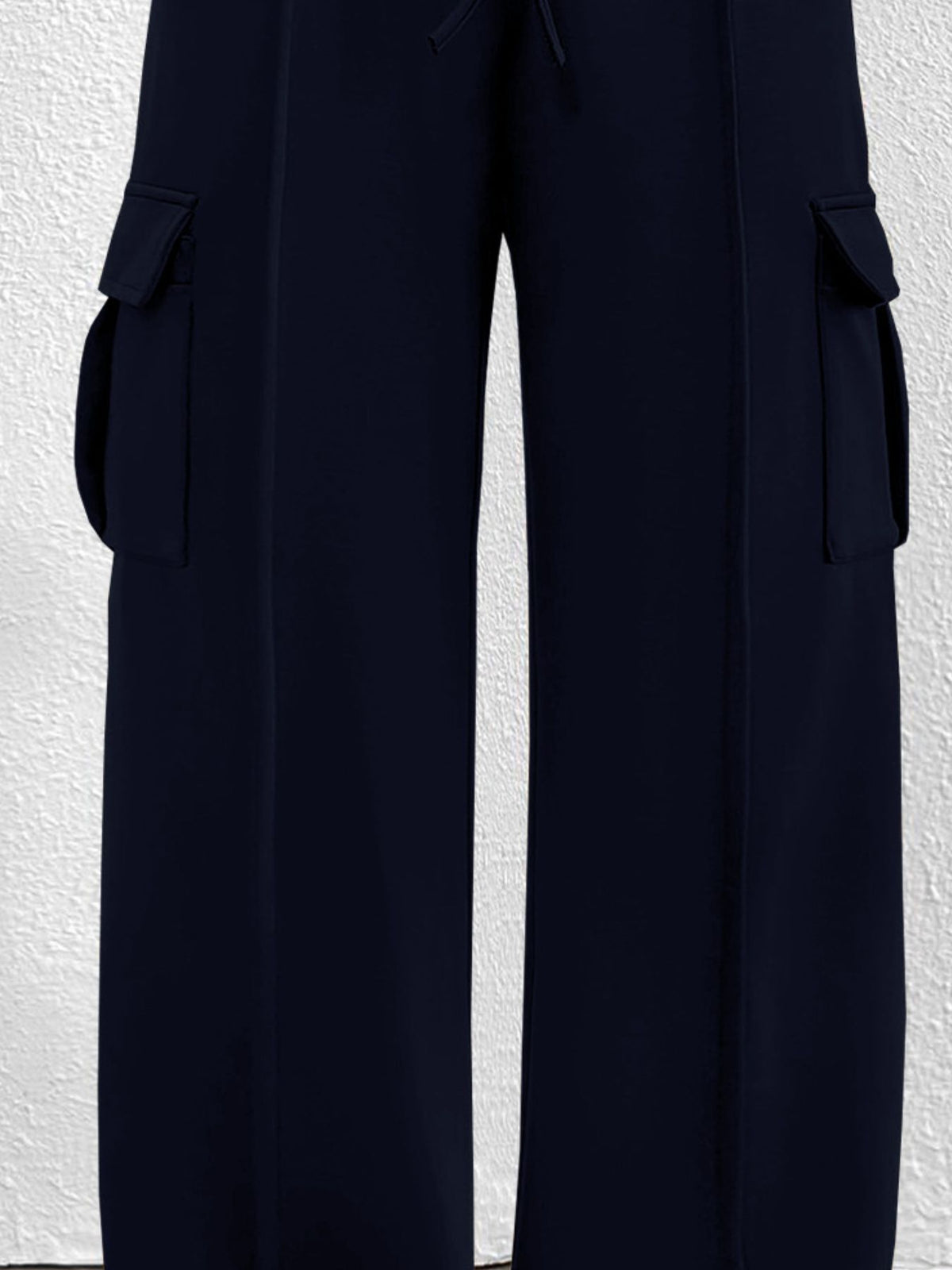 High-Waisted Drawstring Cargo Pants