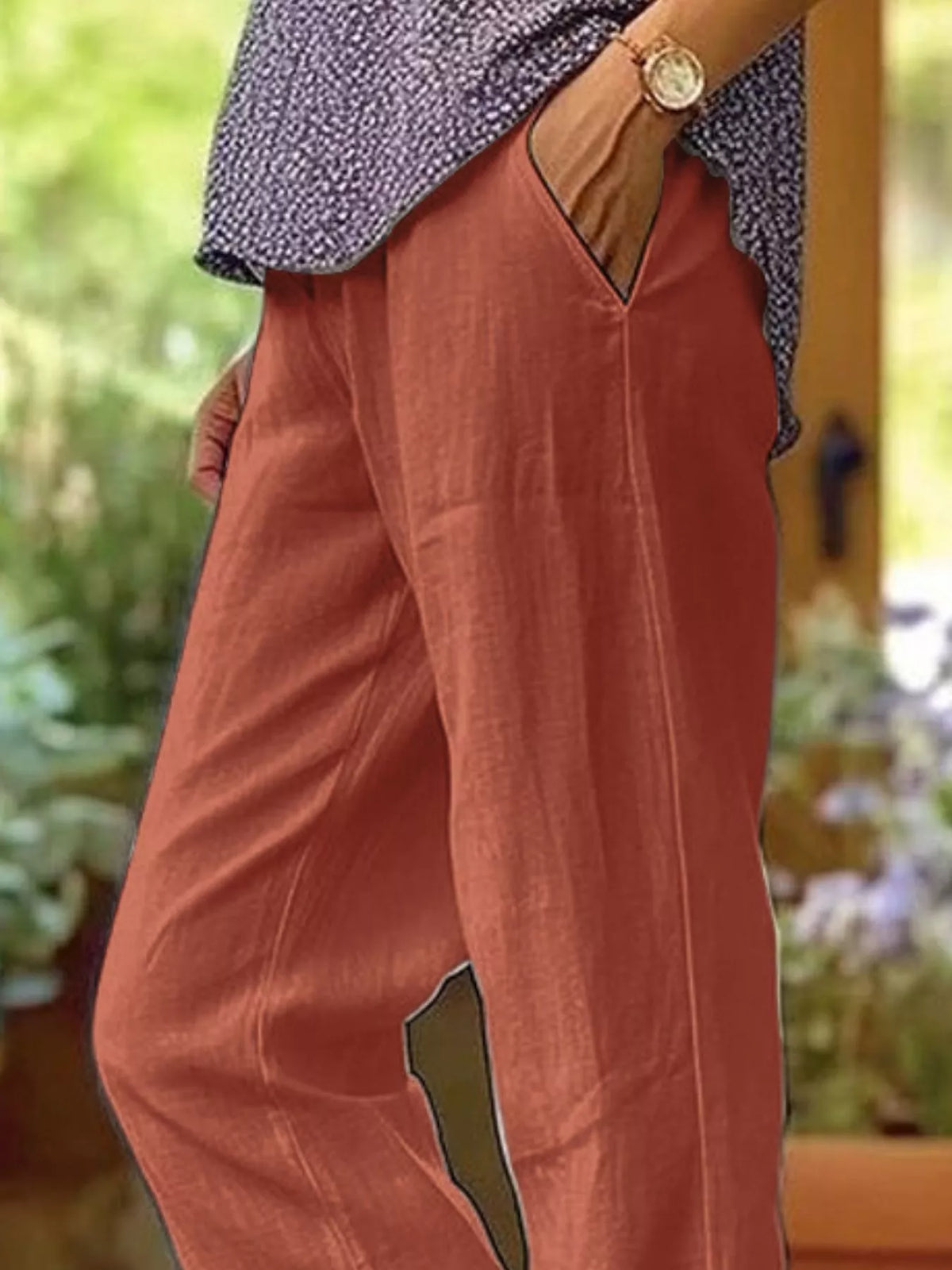 Plus Size Slit Wide Leg Pants
