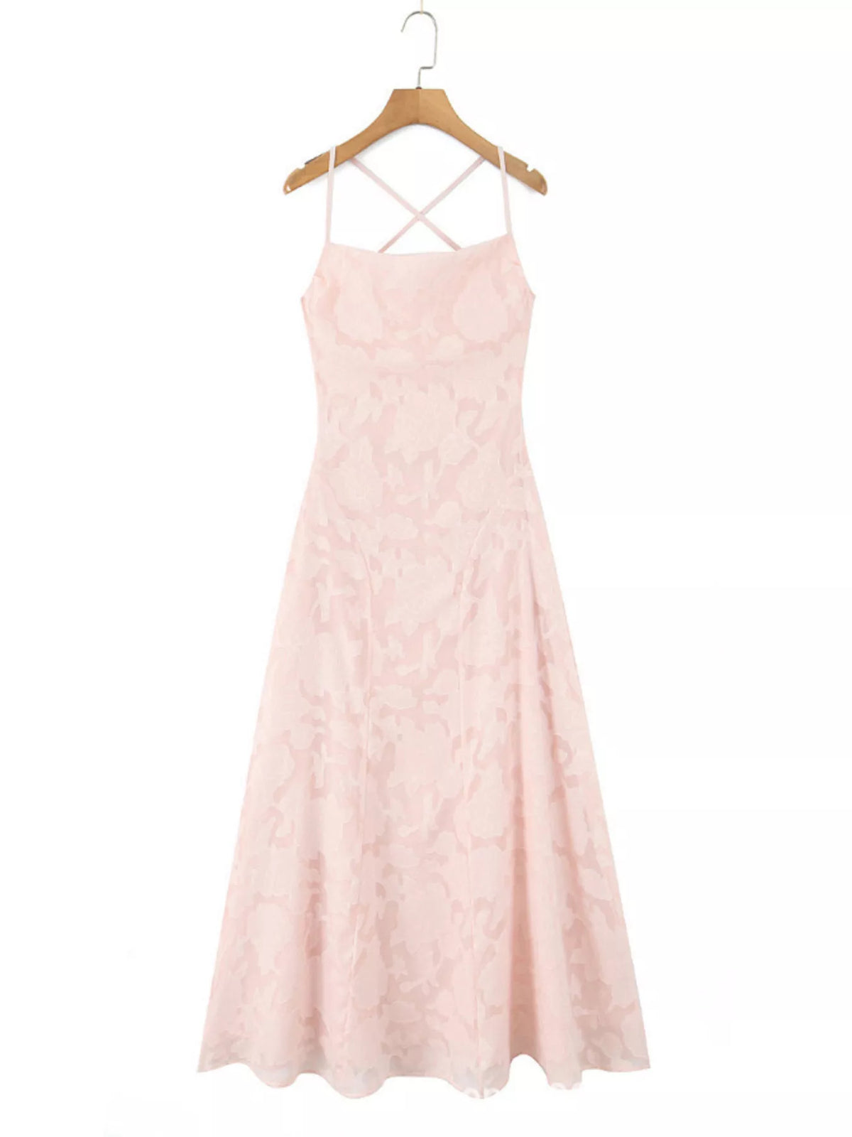 Lace-Up Back Spaghetti Strap Maxi Dress by Elegant Elements