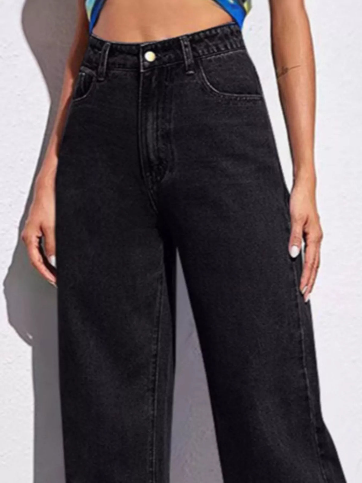 Extended-Size High-Waisted Wide-Leg Jeans by Dreamy Drapes